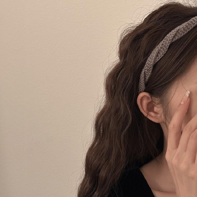 French Style Knitted Hairband Simple Headband Face Washing Hairhoop for Women