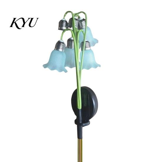 Landscape Path Lighting Solar Lily of the Valley Flower Lights Outdoor, Waterproof Garden Stake Lights, Yard Art Decoration Auto On/Off LED