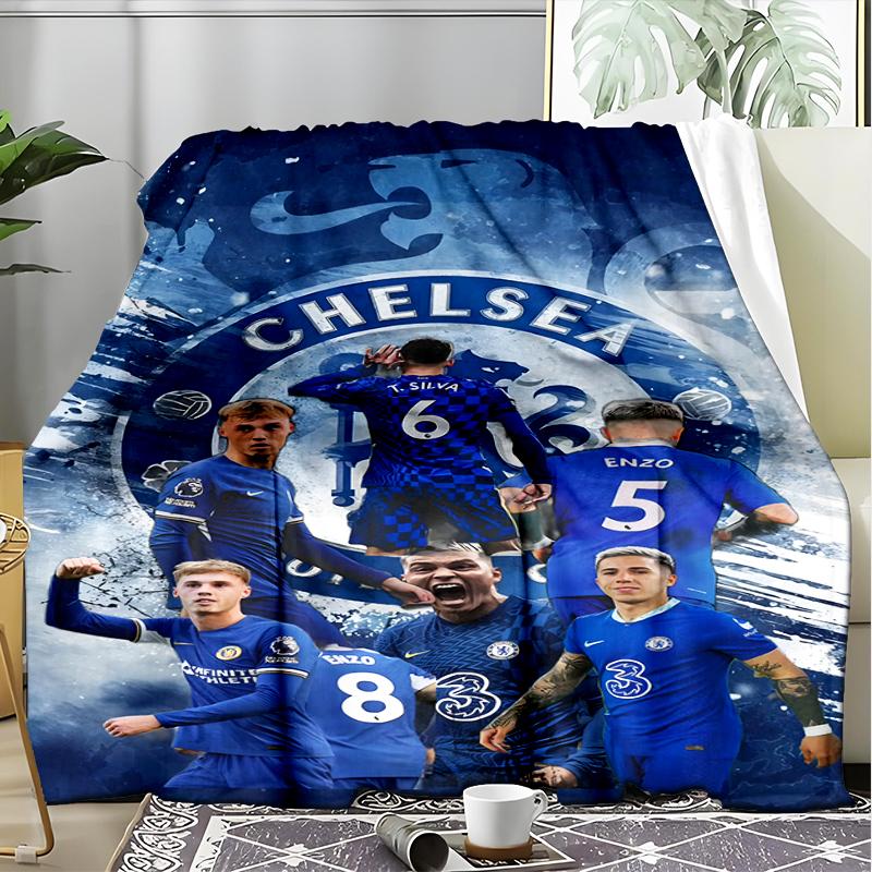 1PC Chelsea Fc Printed Soft Flannel Blanket Throw for Adult Bedroom Living Room Sofa Camping Travel Fan gifts Christmas Gifts