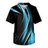 Men's Short Sleeve V Neck  Print Chest Pocket Carer Top