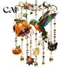 Spooky Window Suncatcher Halloween Wind Chime, Colorful Bird Sun Catcher, Cute Seasonal Party Hanging Decor Ghost Windchime, Decoration for