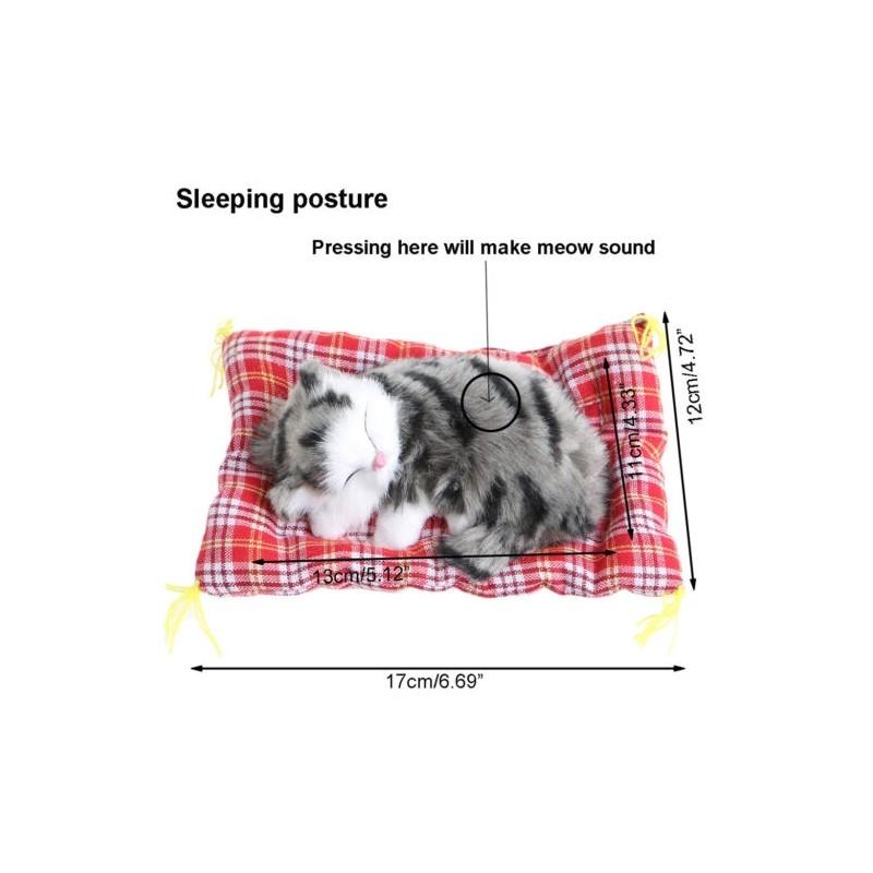 Premium Quality Plush Stuffed Toy Cute Sleeping Cat With Press Simulation Sound