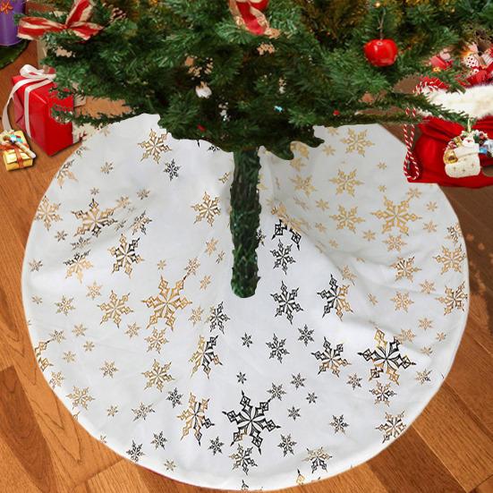 Юбка для рождественской елки, луна, звезда, снежинка, юбка для елки, двухслойная, зимняя, праздничная, декоративная, домашний коврик для карандаша, рождественская елка