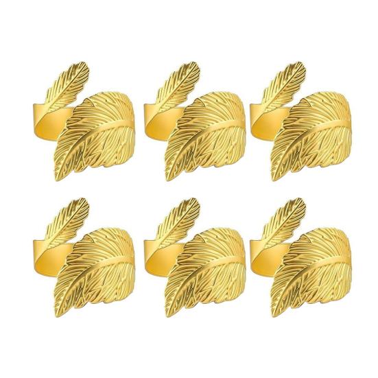 Кольца для салфеток в виде листьев, многоразовые металлические держатели для салфеток, винтажные кольца для салфеток в форме листьев для праздничной вечеринки, свадьбы, формального или повседневного декора обеденного стола