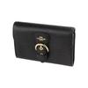 Coach Kleo Casual Travel Buckle Flap Clutch Leather Handbag Wallet Small Women handbag Black C6896-IMBLK