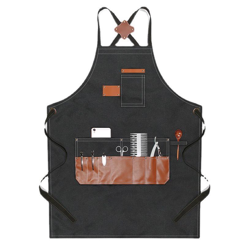 Custom Logo Barber Apron for Women and Men: Ideal for Art Students, Bubble Tea Shops, Baking, Catering, and Woodworking.