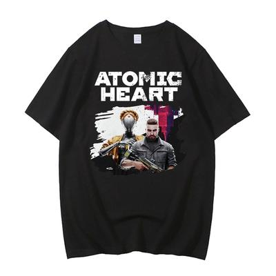 Atomic Heart Игра СССР Близнецы Робот Круглый вырез Футболки Мужские Хлопок Высокое качество EU Размер Футболка Унисекс Стритвир Футболка Мужская