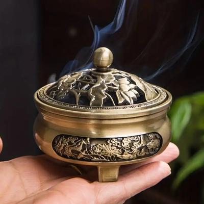 1 шт. Медная курильница, старинный сплав, буддийская курильница, семейная курильница для чайной комнаты, украшение для дома