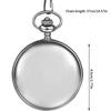 Винтажные карманные часы Кварцевые карманные часы Механический механизм Карманные часы Гладкие Серебристая сталь Мужские часы Карманные часы с ручным заводом