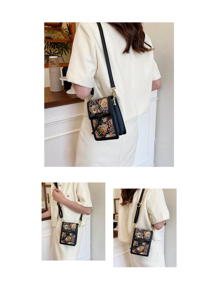 Katie Bear Women's Cartoon Phone Crossbody Bag - New Style Niche Shoulder Bag