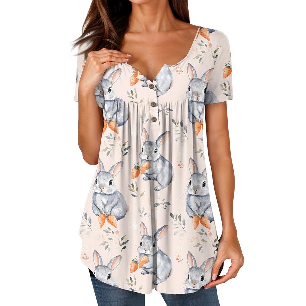 Женские туники, топы, нарядные, повседневные, летние, с принтом, рубашки с коротким рукавом, свободный крой, плиссированный топ в стиле бохо