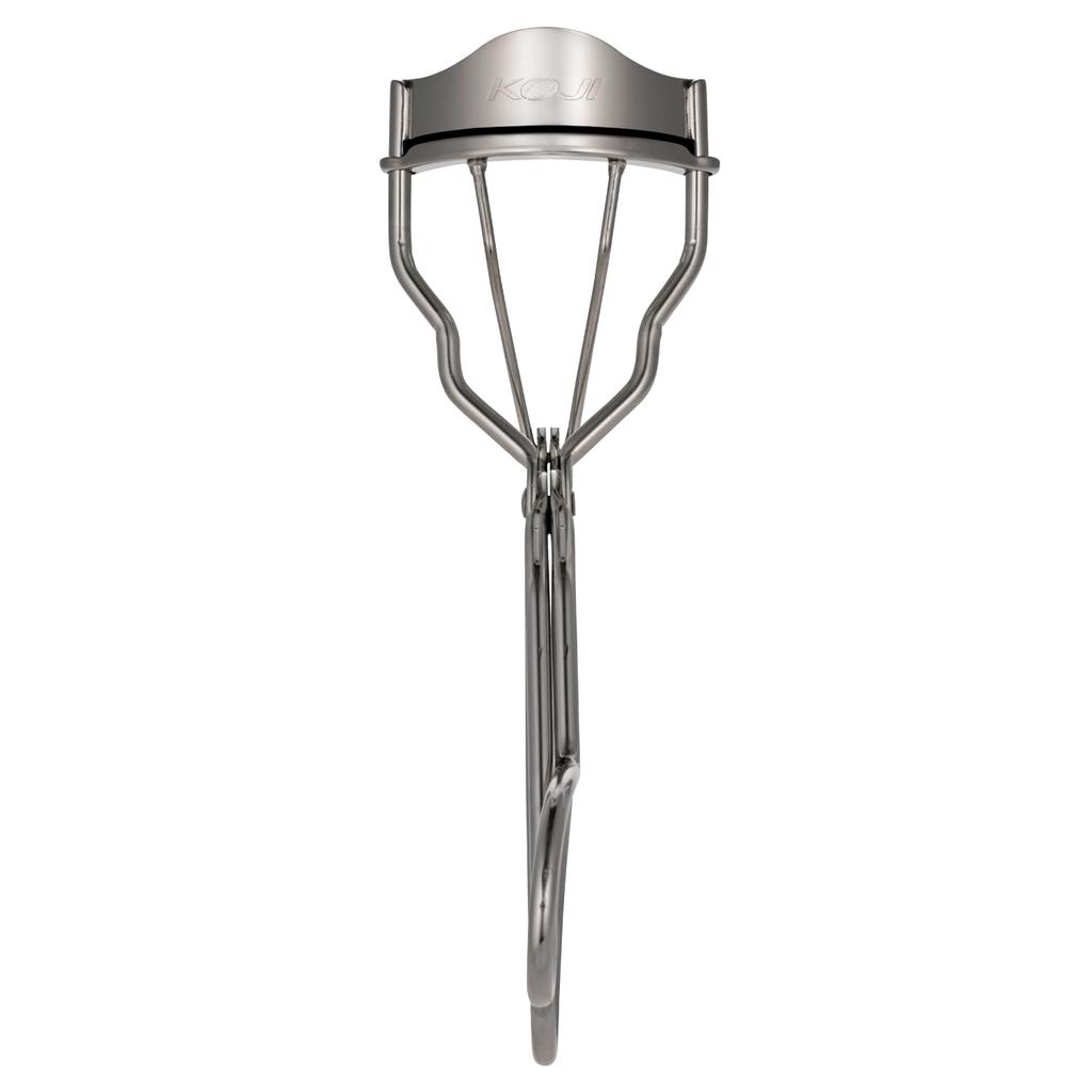 Koji Щипцы для завивки ресниц Honpo Push & Catch, серебристые, для нависших/монолитных глаз со сменной резинкой