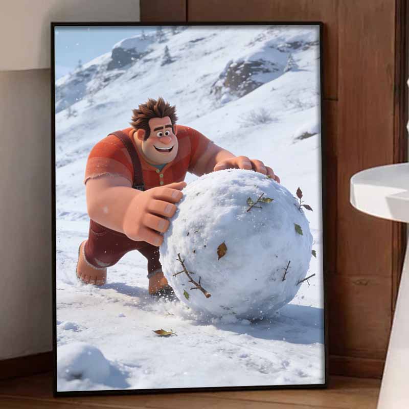 Disney DIY diamond painting 5d full diamond cross stitch Ralph and the snowball living room bedroom decorative painting