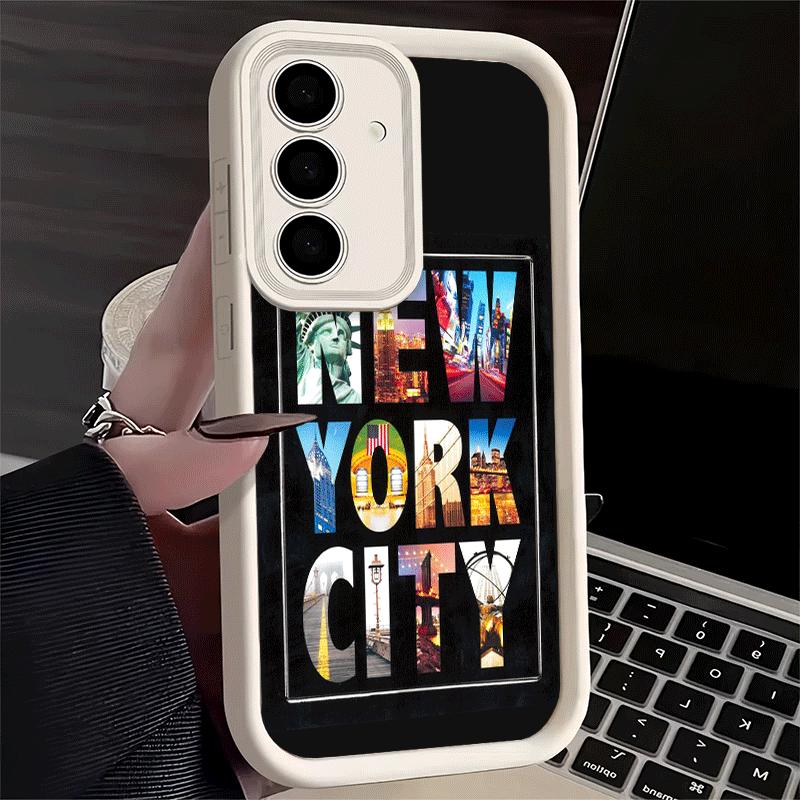 Чехол для телефона для Samsung Galaxy S26 S25 Ultra S24 FE NYC Нью-Йорк Город Ракушка S23 Plus S22 + S21 S20 5G Мягкий Силикон Funda
