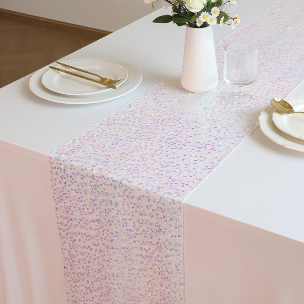 Glitter Mermaid Theme Table Runner Rectangular Table Cover Gorgeous Table Cloth  Wedding