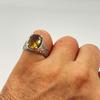 Мужское серебряное кольцо с зултанитовым камнем, турецкая диаспора, меняющая цвет драгоценный камень Зултанит, камень, который меняет цвет при смене дневного света