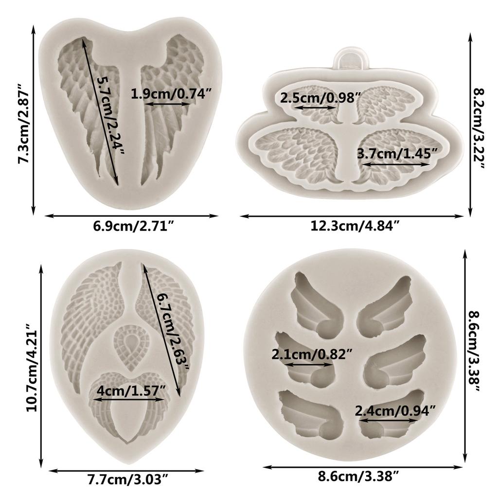Крылья ангела, силиконовые формы для помадки для украшения торта, топпер для кексов, конфеты, шоколадная жвачка, паста, формы из полимерной глины