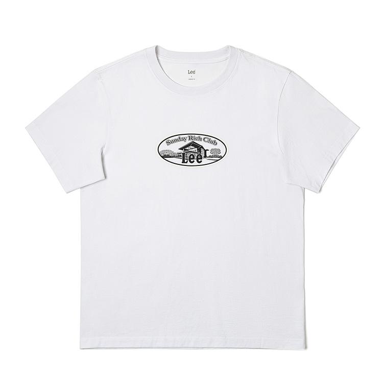 Lee T-Shirts Men's White Crew Neck Moderate LMT0100403RX00FK14000