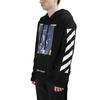 Off-White Yellow Striped Character Oil Painting Hoodie Long Sleeve Sweatshirt Men Tops Black OMBB003F170030161001