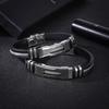 Men's Black Punk Rubber Stainless Steel Wristband Clasp Cuff Bangle Bracelet AVE