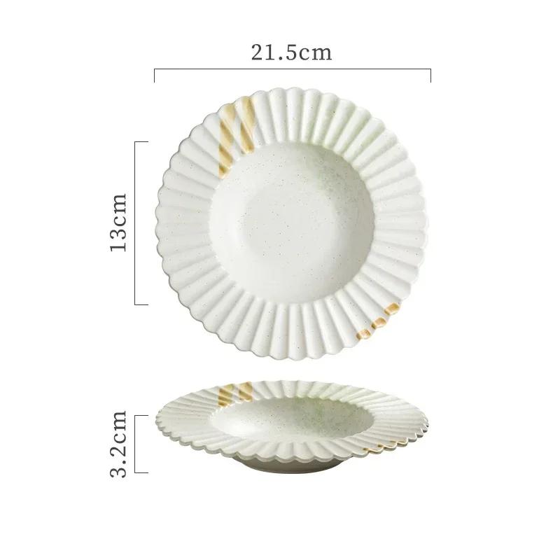 Легкая роскошная креативная керамическая тарелка Роскошная ресторанная тарелка для пасты Бытовая изысканная посуда Обеденные тарелки Уникальная столовая посуда