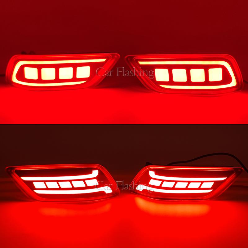 Car LED For Subaru Forester Rear Bumper Reflector Light Tail Sequential Turn Signal Brake Lamp