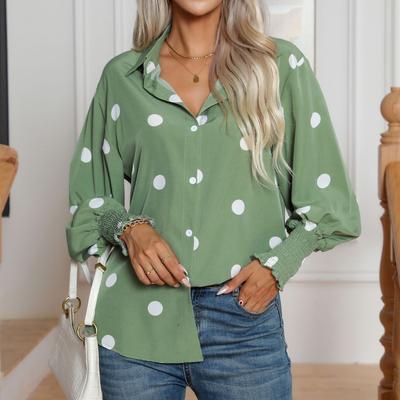 Женские модные повседневные блузки и рубашки-поло с леопардовым принтом и длинными рукавами