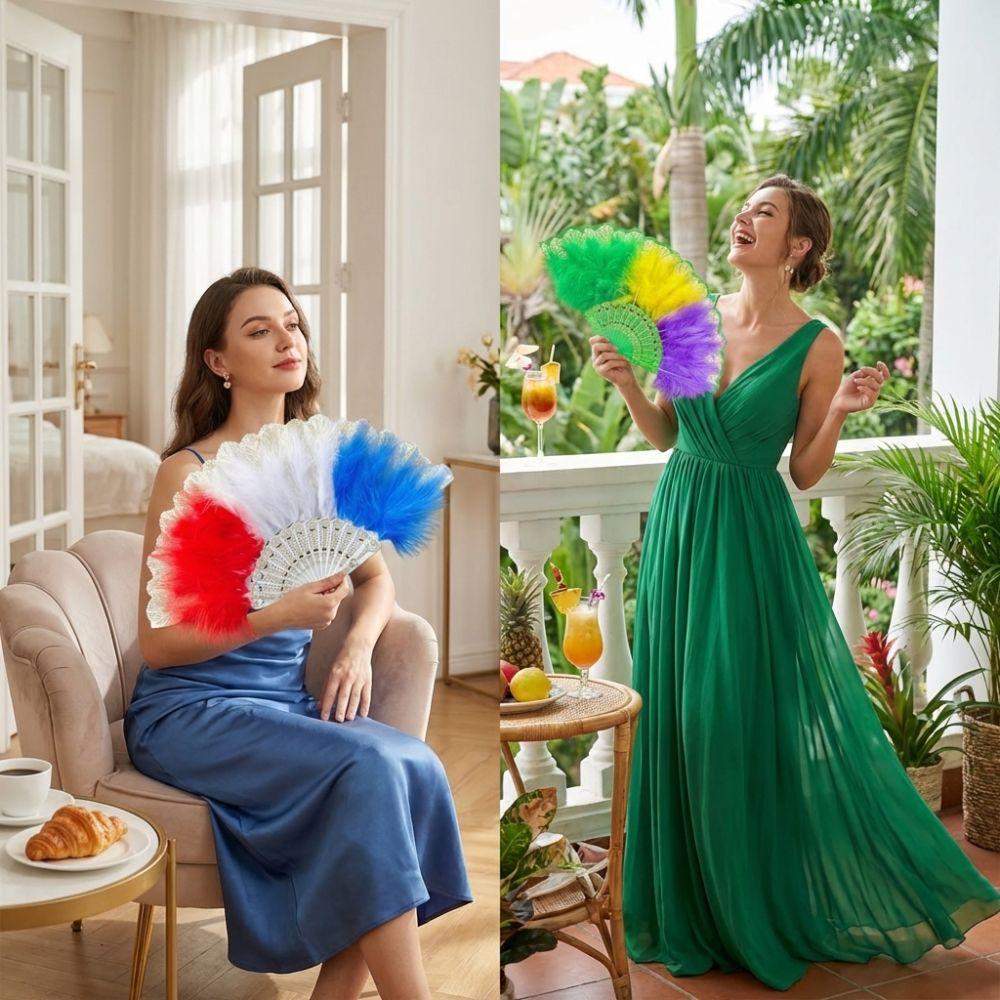 Пластиковая Рамка Перо Складной Веер Китайский Стиль Кружевной Веер Портативный Ретро Ручной Веер Модное Шоу