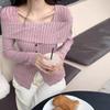 Knit Pullover Women Chic Off Shoulder Casual Slim Gentle Sweater Female Spring New Fashion Solid Long Sleeves Knitwears Lady