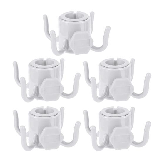 5Pcs Adjustable Beach Umbrella Hook 4-prongs Plastic Hanger for Towels Hats Sunglasses Bags Compact Beach Gear Organizer Hook for Poolside Camping