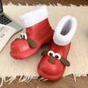 Милые мультяшные хлопковые ботильоны до щиколотки с ЕВА подошвой 'Собачка', женские, зима 2025, теплые, с коротким плюшем, дождевые сапоги, мягкая подошва, нескользящие, водонепроницаемые ботильоны