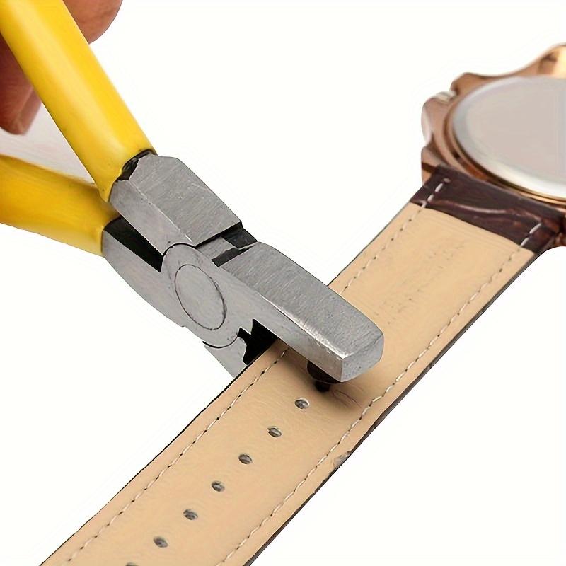 Leather Hole Punch Pliers, Watch Band Strap Adjuster Tool, Belt Hole Puncher, Mini 5 Inch DIY Leather Craft Repair Tool Kit
