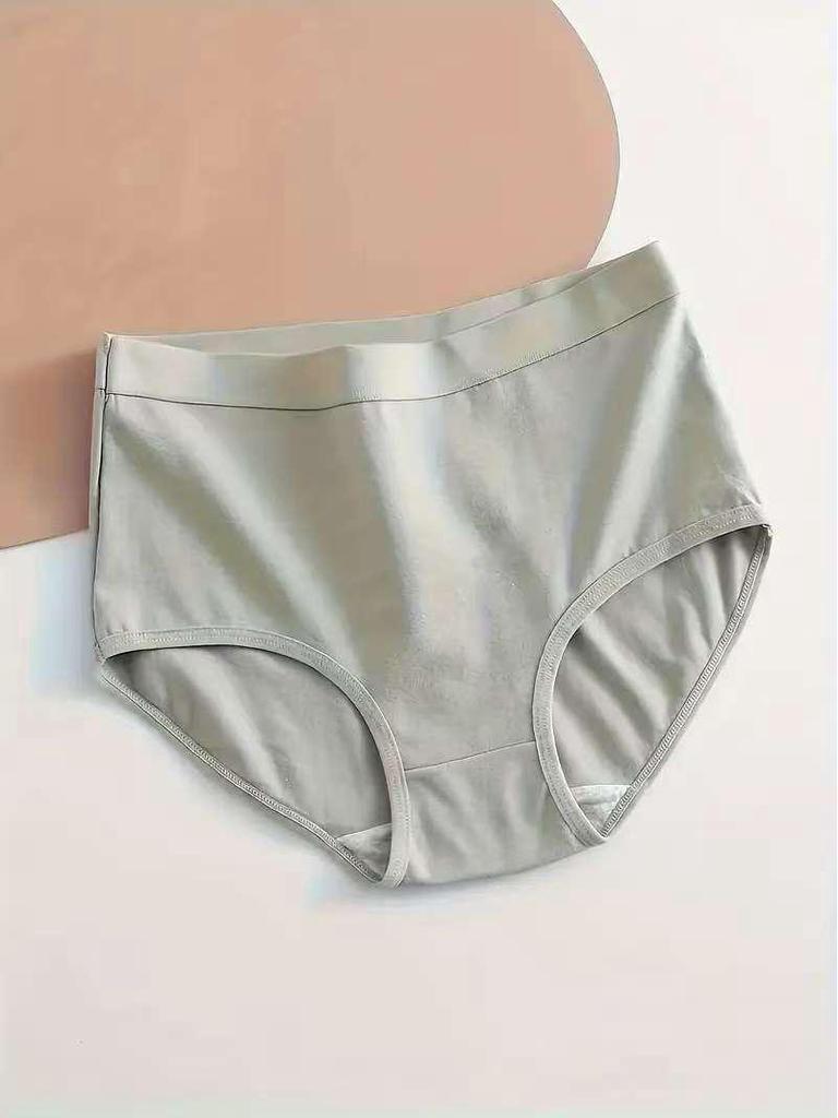Women's Seamless Cotton Panties - Solid Color, Soft, Breathable, Sporty Style