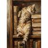 Quirky Cat Art Poster Oil Painting Kitten Prints Canvas Painting Cat Wall Art Pictures Home Living Room Vintage Pets ati