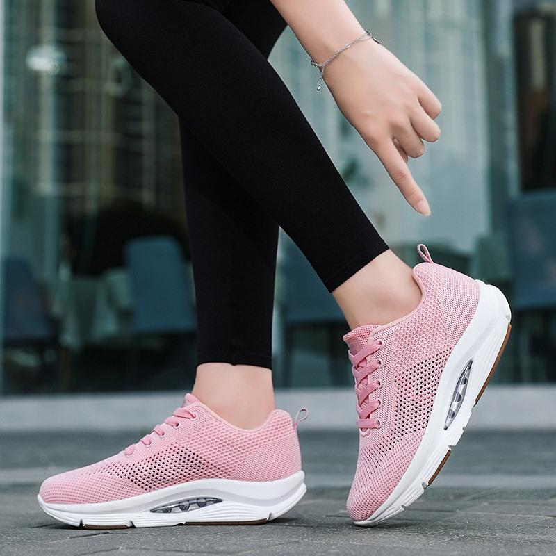 Кроссовки женские Tenis, амортизирующие кроссовки для ходьбы, дышащие кроссовки для бега в спортзале, женские, со шнуровкой, спортивная обувь на платформе Tenes Feminino
