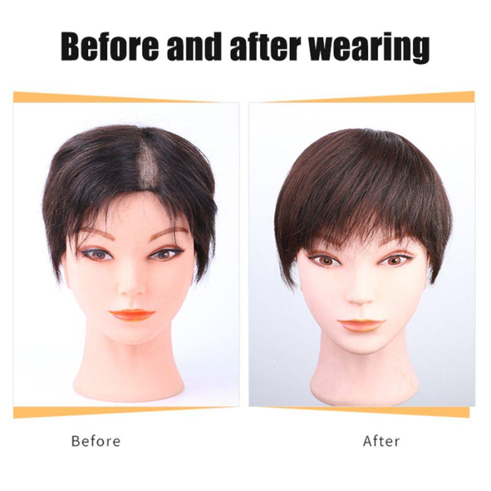 100% Натуральные Волосы Накладка-Топер На Макушку На Заколках для Маскировки Облысения