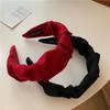 Korean Hair Accessories Solid Color Cotton Crumpled Women's Head Hoop Wide Bezel Makeup Hairbands for Ladies Headwear