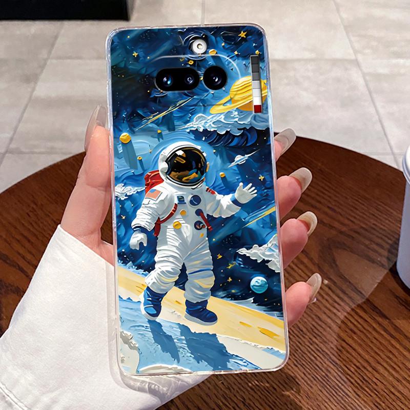 Гелевый чехол для Nothing Phone 4A Capa Coque Прозрачный силиконовый мягкий ТПУ задняя крышка Милый кот Кролик Сердце Защитный чехол Fundas