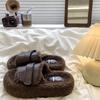 Размер 35-43 женская обувь больших размеров, тапочки из шерсти ягненка, осенне-зимние тапочки, 41 хлопковые тапочки на толстой подошве и высоком каблуке