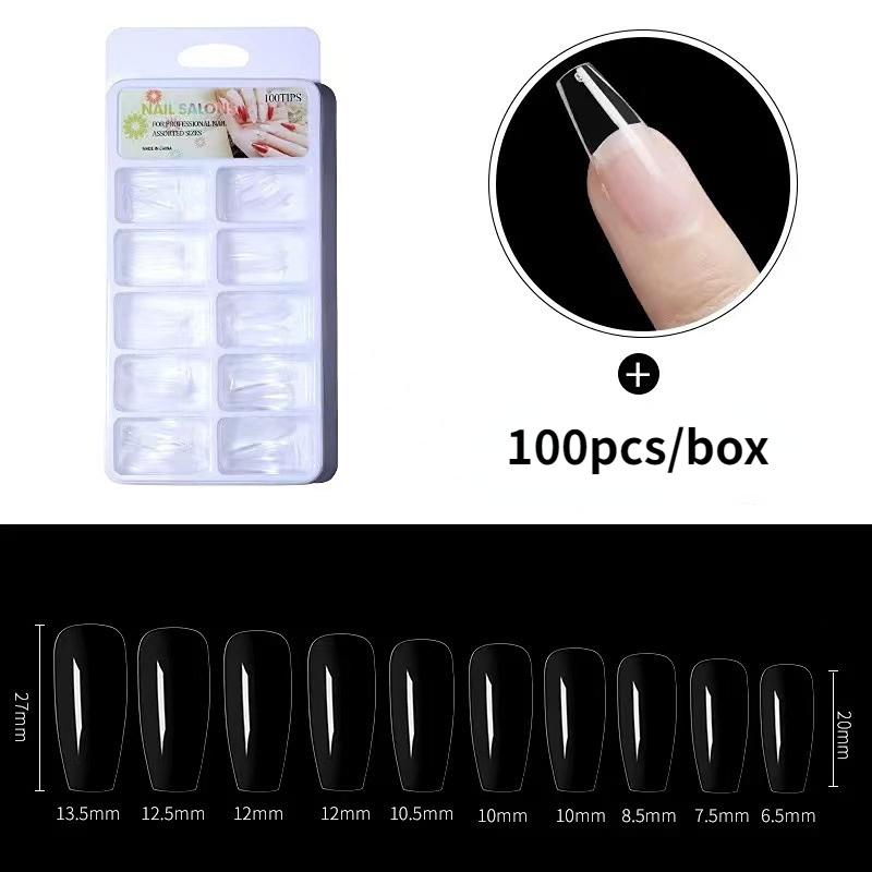 100 шт. инструмент для накладных ногтей, бесшовные прозрачные искусственные ногти, инструменты для украшения маникюра