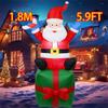 Inflatable Toy Sitting On Box Santa Christmas Inflatable Model Luminous Inflatable Model Christmas Atmosphere Decoration Model