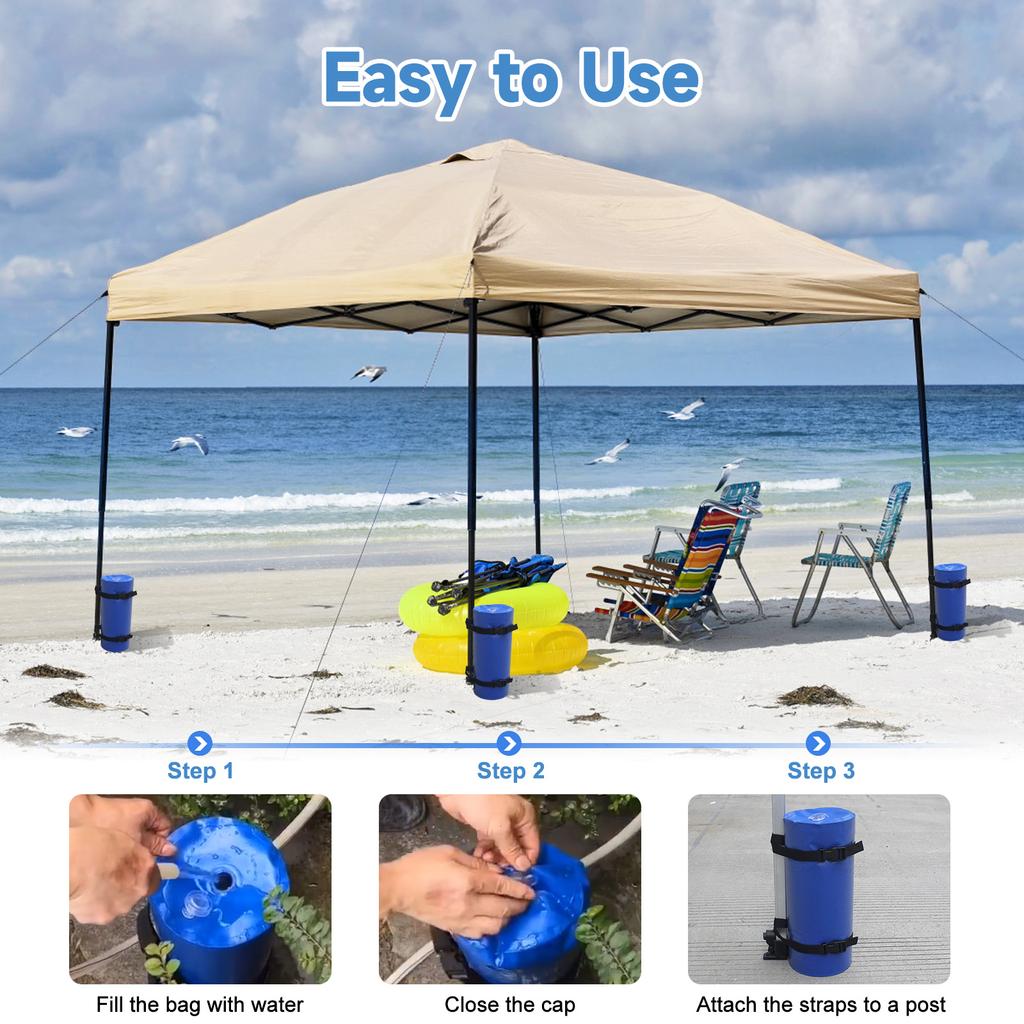 Camping Canopy Water Weights Bag Canopy Leg Weights Water Filling Bag for Patio Pop Up Canopy