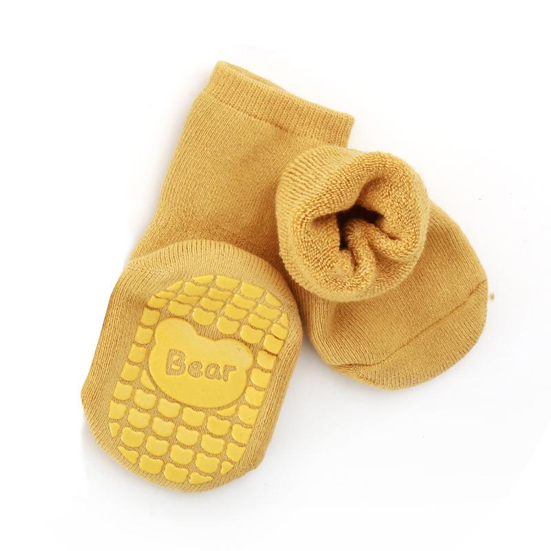 Детские носки Осень/Зима, утолщенные теплые шерстяные носки средней длины с петлями для мальчиков и девочек, обучающихся ходить, с утепляющими напольными носками, хлопковыми носками