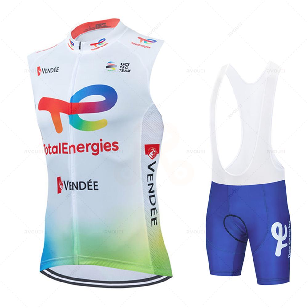 Total Energies Cycling Jersey Set Summer Short Sleeve Breathable Bicycle Men's Bike Clothing Maillot Ropa Ciclismo Uniform Suit