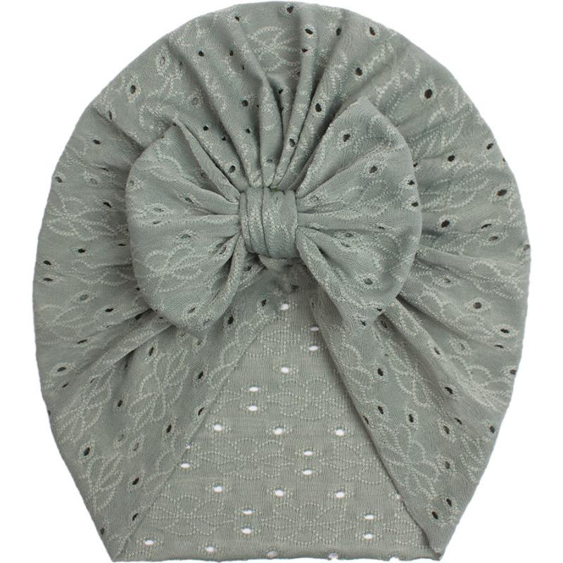 New Baby Jacquard Bow Hat, Children's Breathable Striped Pullover Hat, Baby Hat