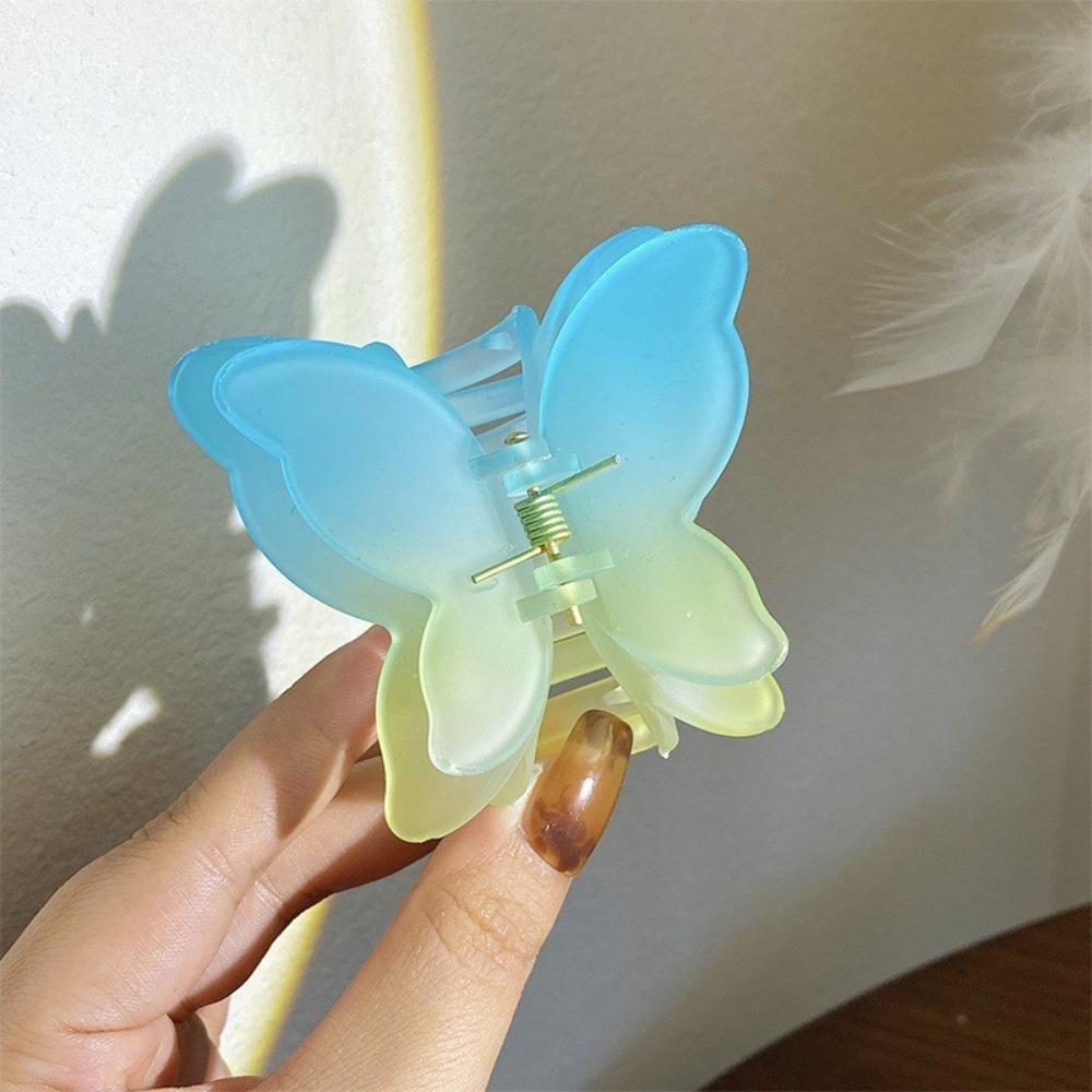 Colorful Hair Clip Matte Barrette Ponytail Butterfly Hair Claw Clip Women