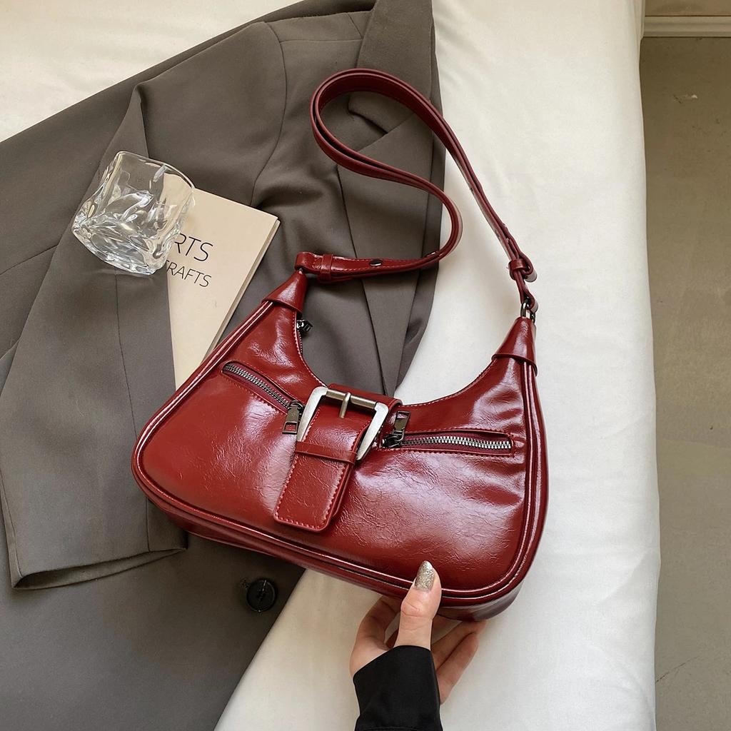 2024 Зимний поясной дизайн Y2K ретро-дизайн маленькая сумка через плечо из искусственной кожи женские модные сумки новая трендовая сумка через плечо