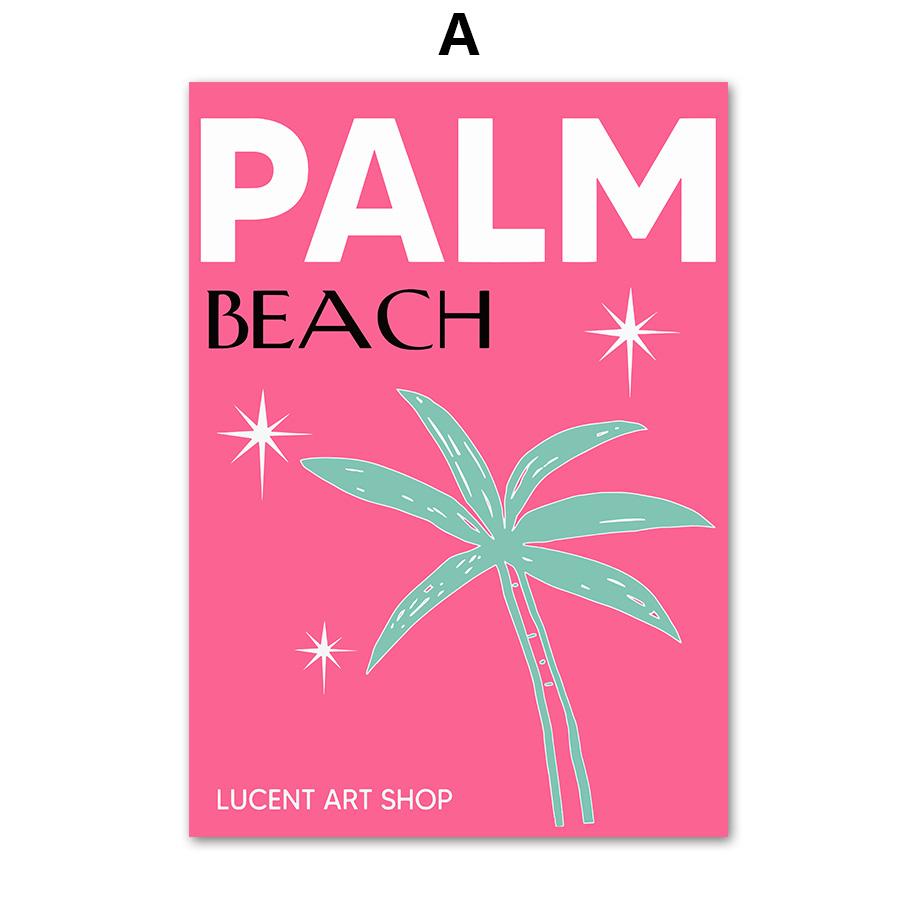 Абстрактный туристический город плакат на скандинавскую тему Италия Мексика пляж пальма коралловая ракушка настенная живопись на холсте настенные панно Декор в гостиную