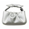 Synthetic Leather Horizontal Handle Ribbon Mini Tote Bag [Rootote] LT.Babyloo.ribbonknot (Silver)