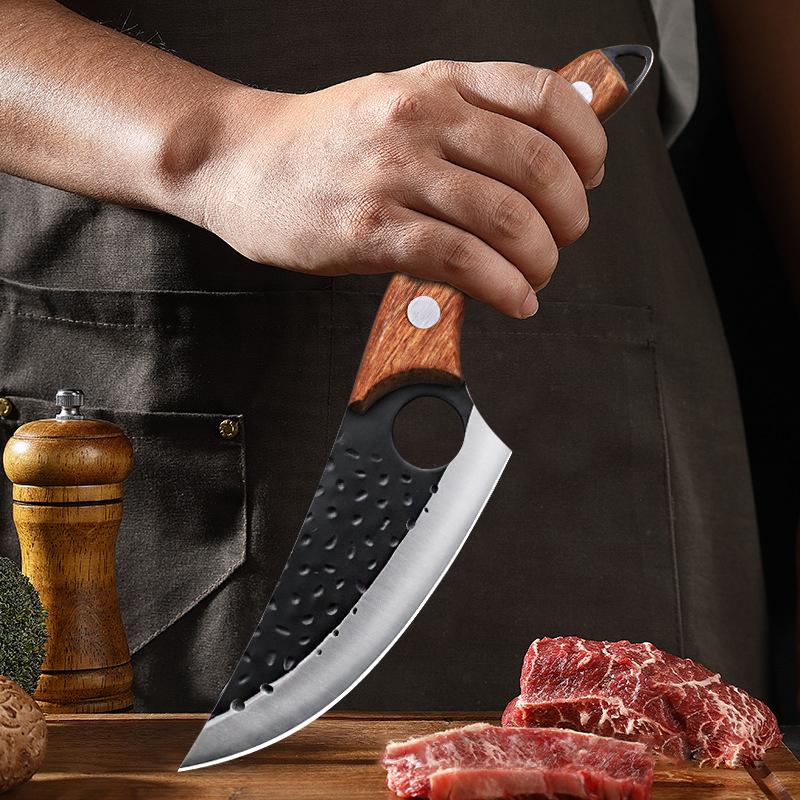 Stainless Steel Meat Cleaver Forged Boning Knife Professional Kitchen Knives Chef Knife Fish Knife Cooking Tool with Cover